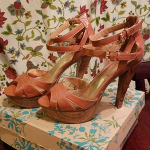 Bamboo 5 inch brown heels